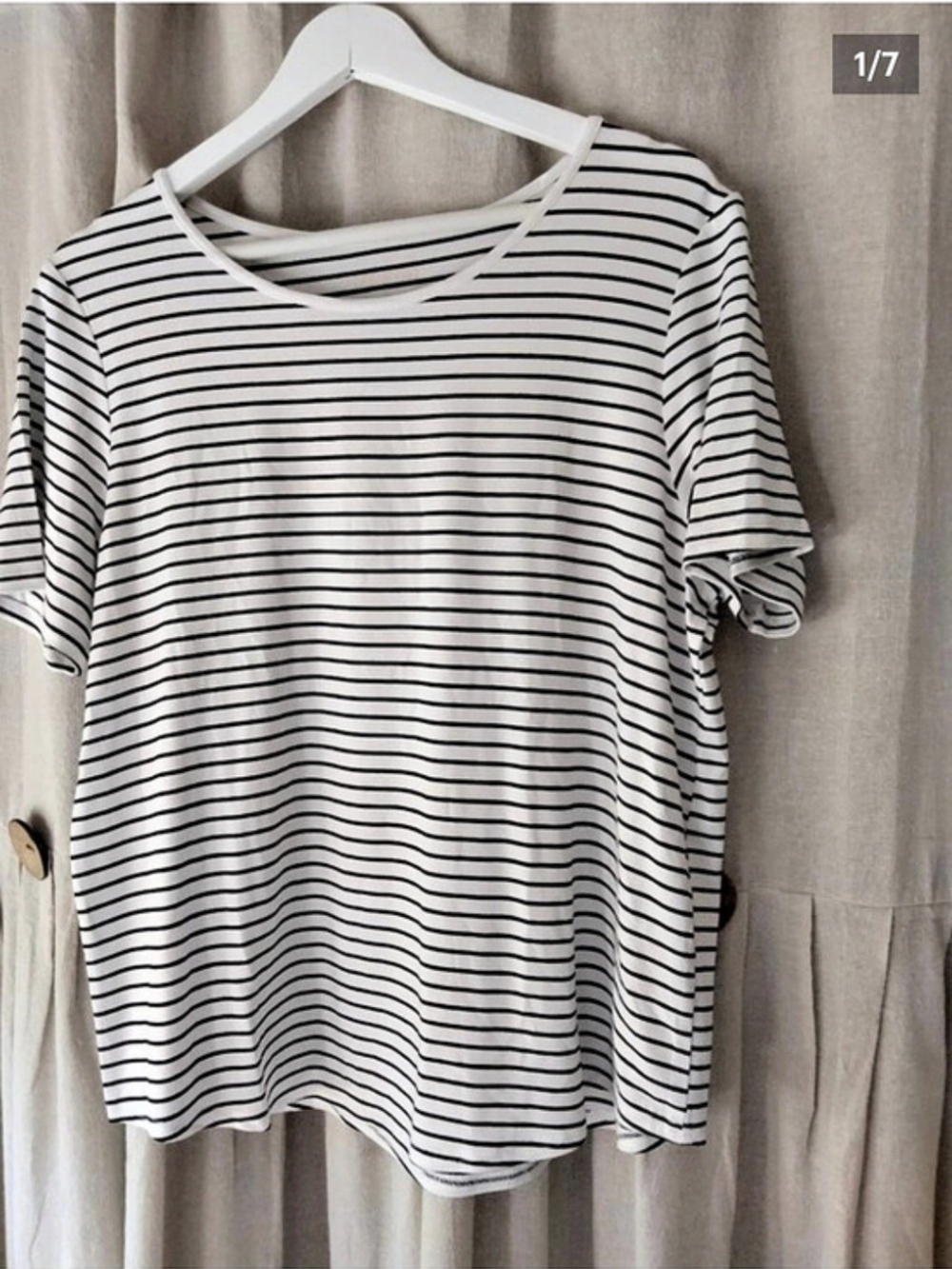 Main Street Exchange Lynne Classic Striped Tee Striped Short Sleeve Top in White